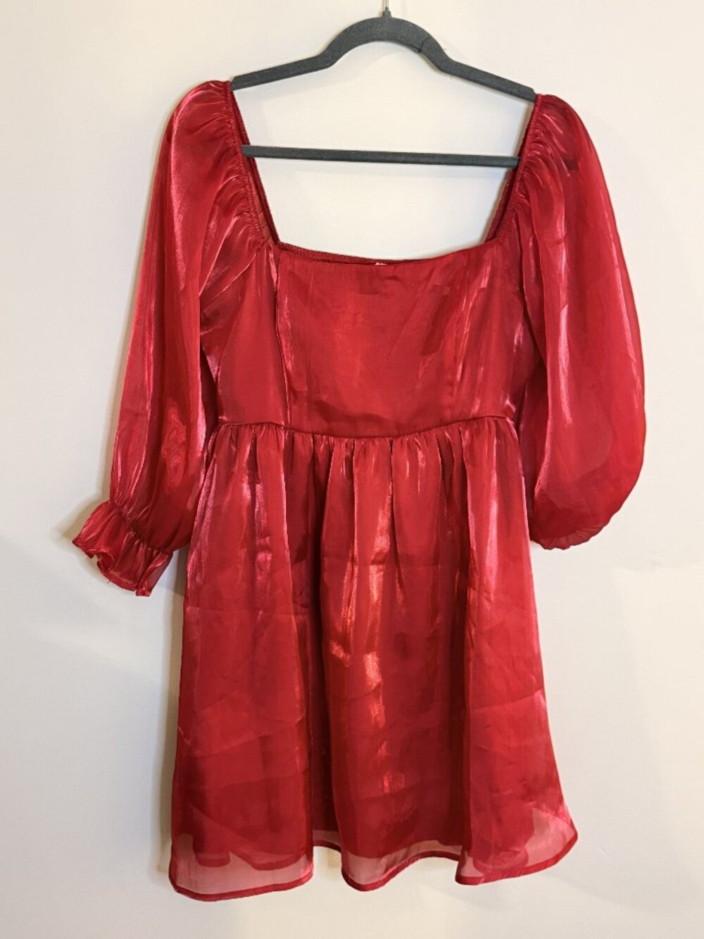 Thirty/Thirty LA Red Organza Fit & Flare Dress Size L
